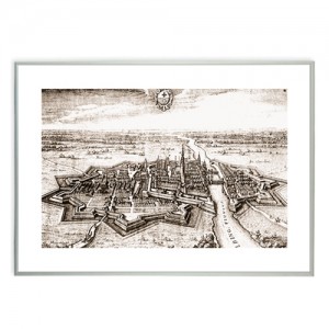 Zdjęcie "Panorama Elbląga 1616 r." w ramie alum. 9x21mm