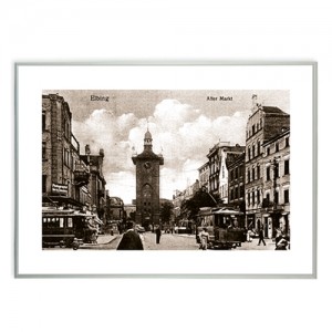 Zdjęcie "Stary Rynek w Elblągu" w ramie alum. 9x21mm